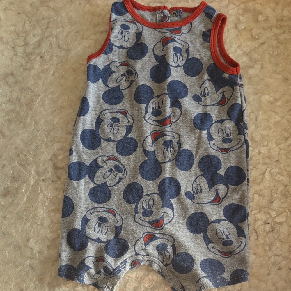 Disney Baby Gray and Red Romper